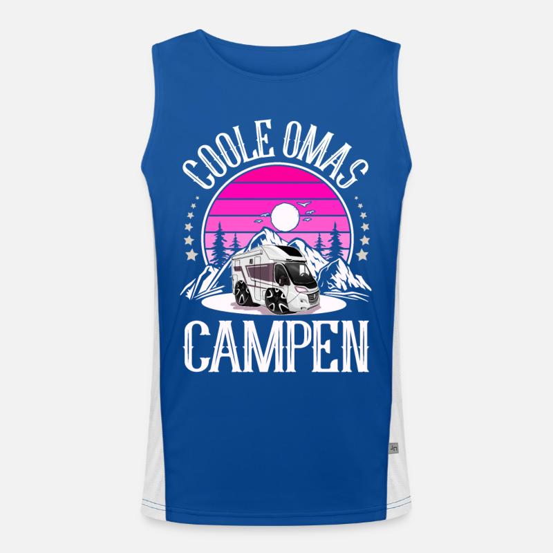 Camping Camper Campen Coole Omas Funktionelles Kontrast-Tank Top für Männer 