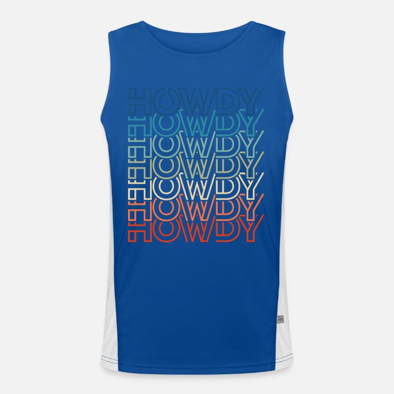 Cowboy Howdy Howdy Howdy Texte rétro Débardeur respirant contrasté Homme 