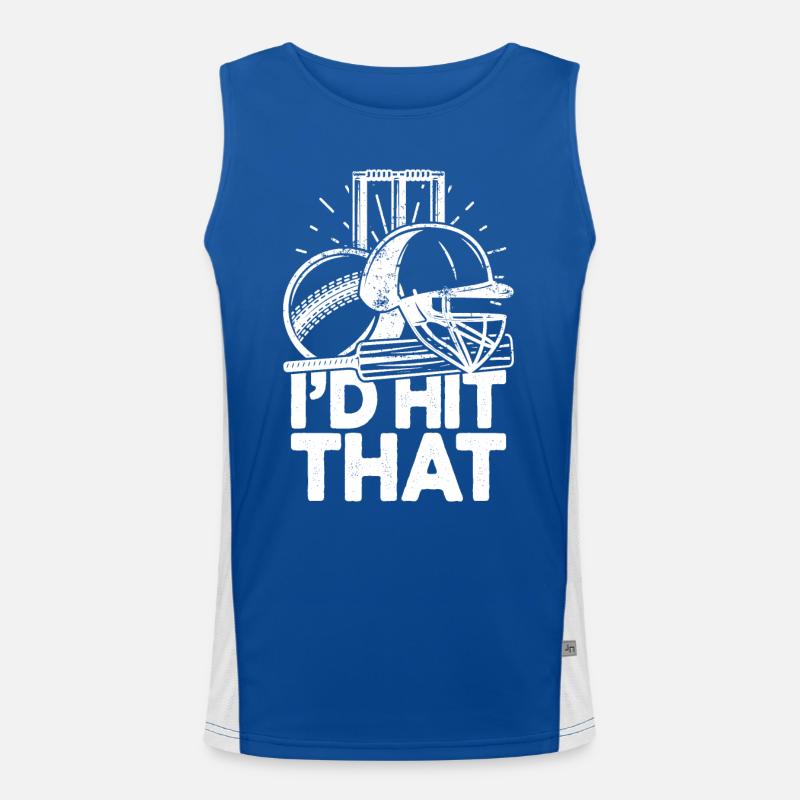I'd Hit That Funny Cricket Cricketers Men's Functional Contrast Tank Top 