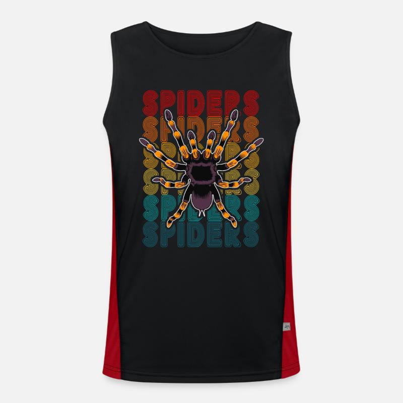 Retro Spider Propriétaire Tarantula 80's Texte Débardeur respirant contrasté Homme 