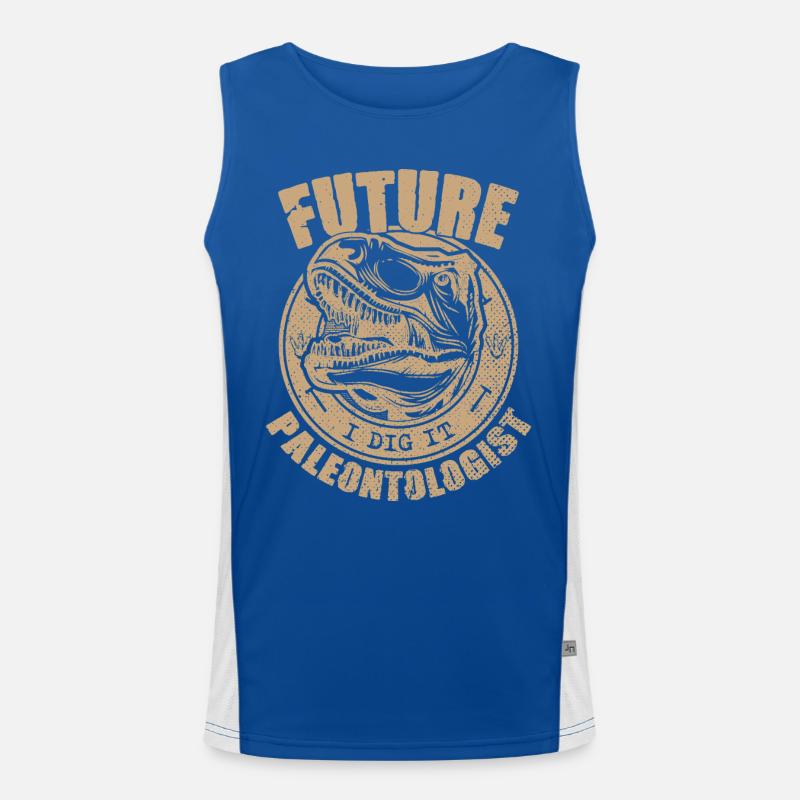 Future Paleontologist Paleontology Dinosaurs Lover Men's Functional Contrast Tank Top 