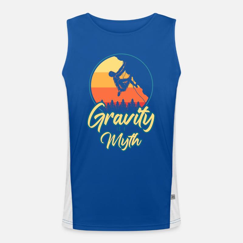 Schwerkraft ist ein Mythos Klettern Boulder Kletterer Funktionelles Kontrast-Tank Top für Männer 