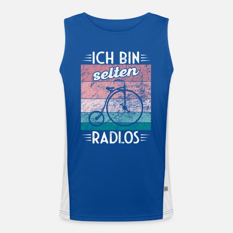 Ich bin selten Radlos - lustiger Spruch Funktionelles Kontrast-Tank Top für Männer 