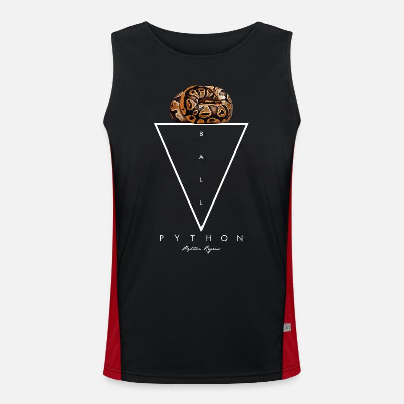 Ball Python Geometrischer moderner Schlangenwärter - Funktionelles Kontrast-Tank Top für Männer  - Schwarz/Rot