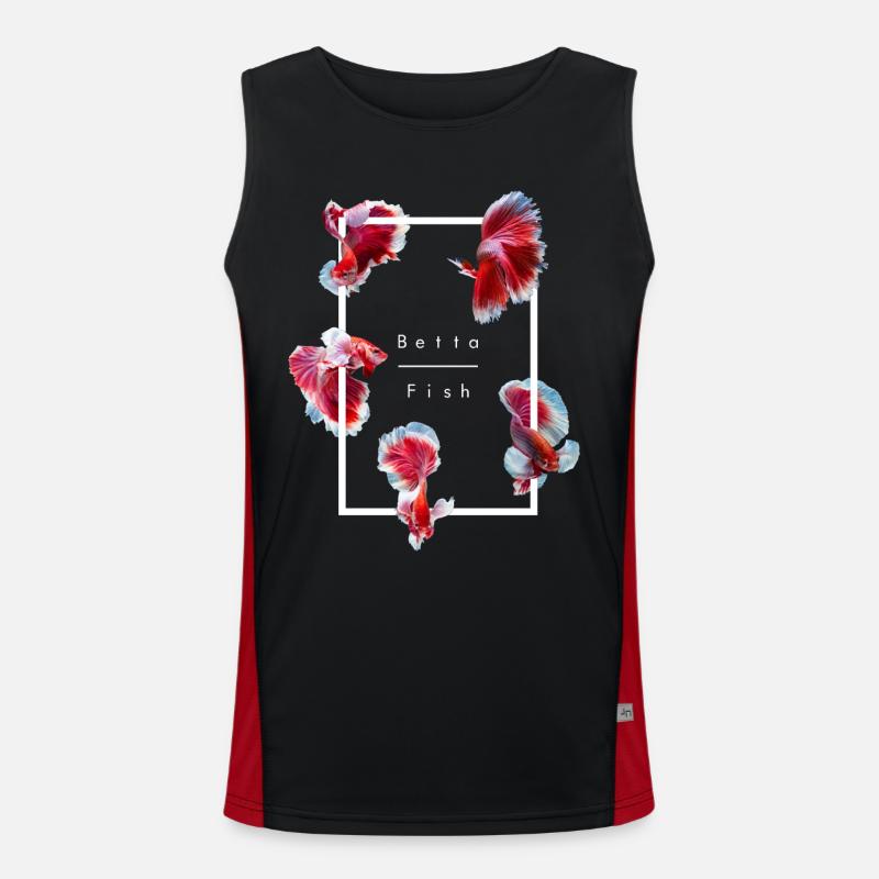 Siamese Fighting Fish Betta Fish Aquarium Men's Functional Contrast Tank Top 