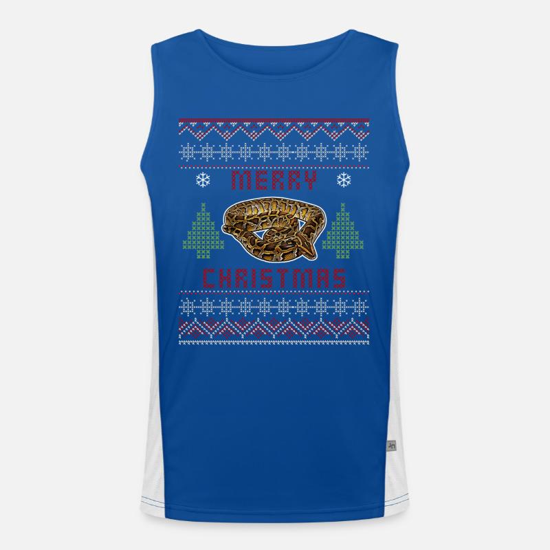 Burmesische Python Weihnachten Funktionelles Kontrast-Tank Top für Männer 