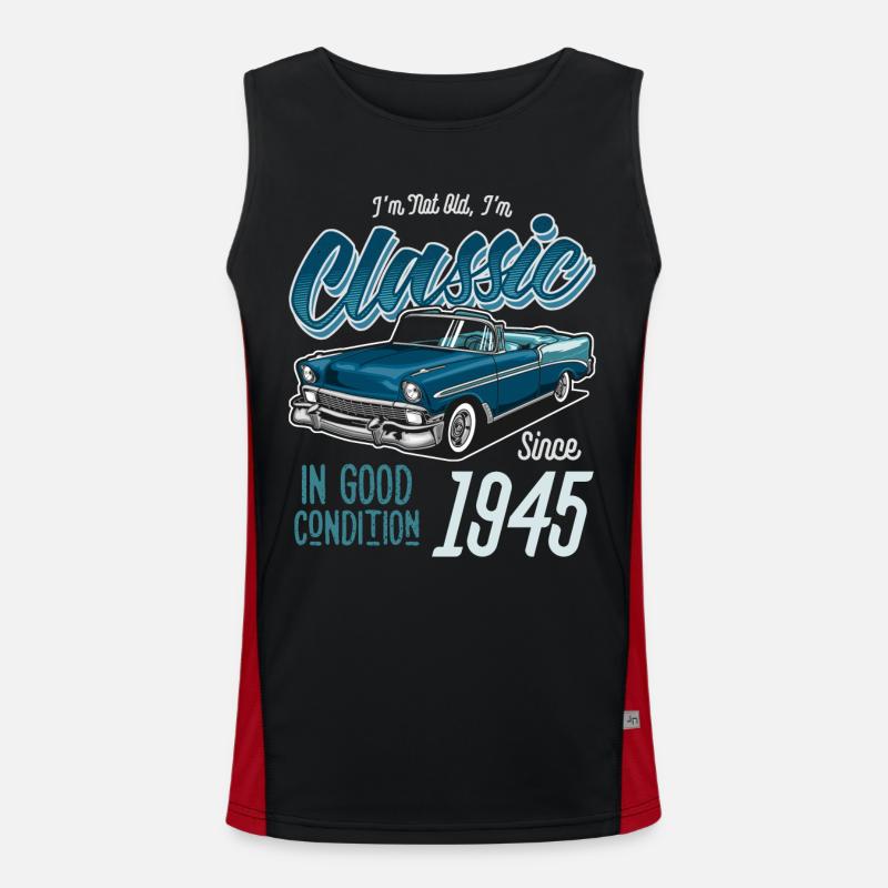 Ich bin nicht alt Ich bin Oldtimer Oldtimer Jahrgang 1945 Funktionelles Kontrast-Tank Top für Männer 