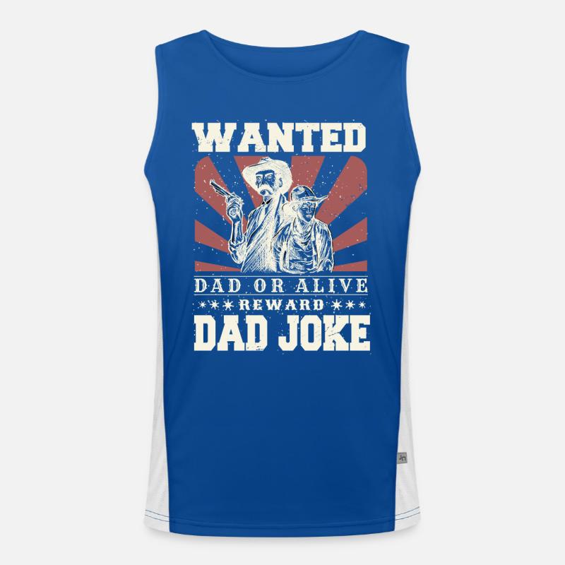Gesuchter Vater oder lebendiger Cowboy-Vater scherzt Vatertag Funktionelles Kontrast-Tank Top für Männer 