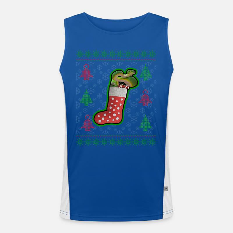 Green Tree Python Hässlicher Weihnachts-Sweatshirt-Stil Funktionelles Kontrast-Tank Top für Männer 