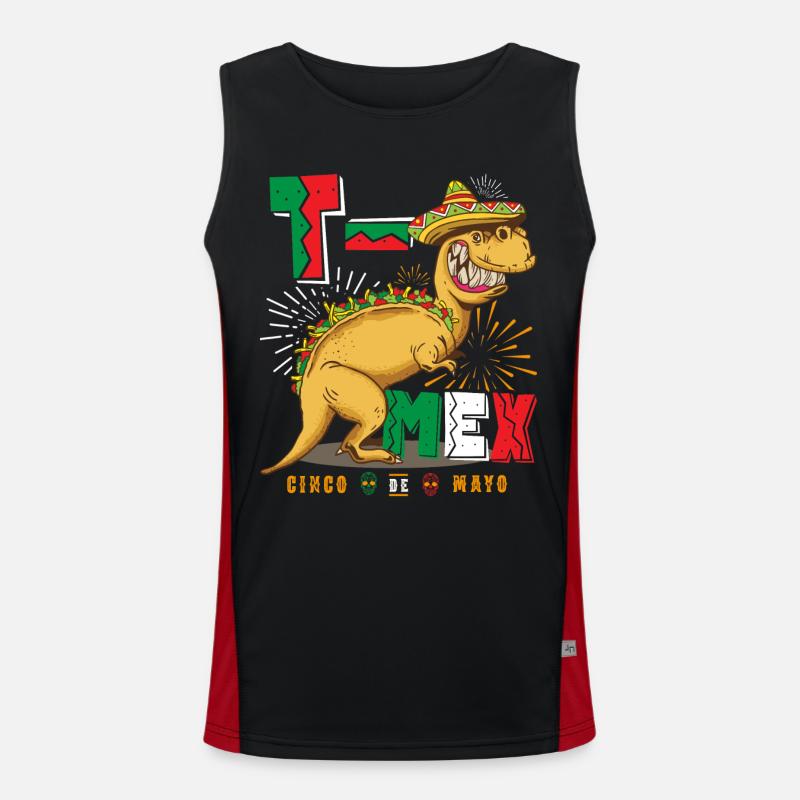 Tacosaurus T Rex Taco Cinco de Mayo Dinosaure Débardeur respirant contrasté Homme 