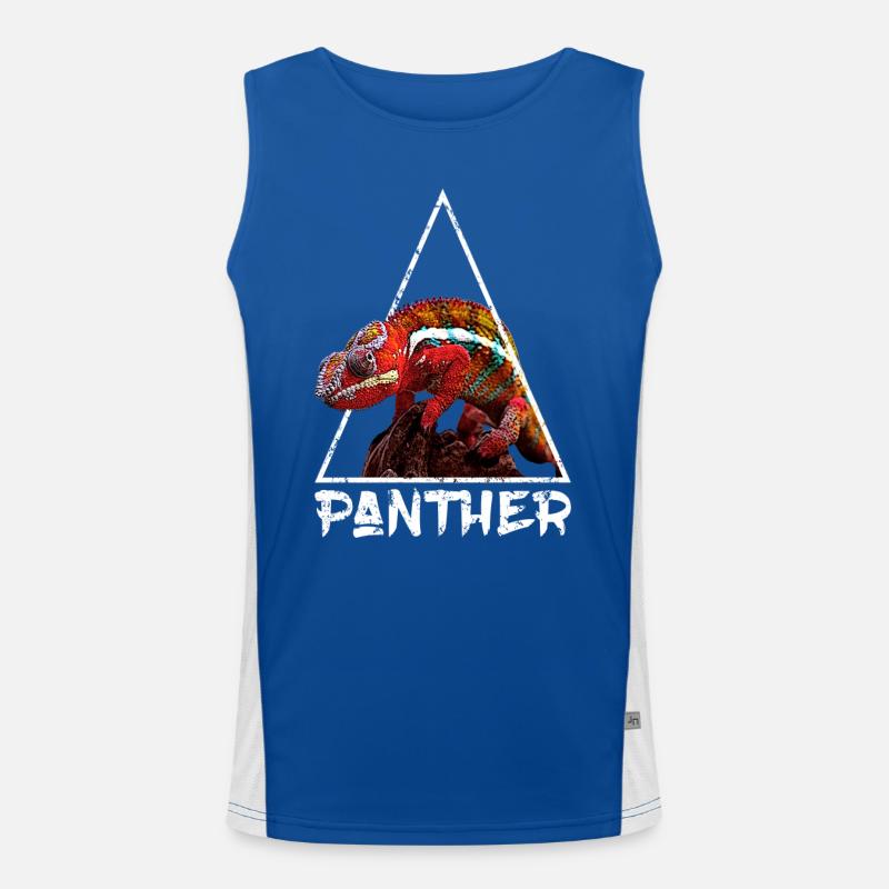 Panther Chamäleon Distressed Geometric Funktionelles Kontrast-Tank Top für Männer 