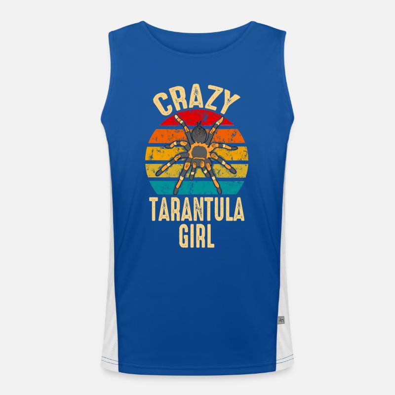 Crazy Tarantula Girl Pet Spider Arachnid Men's Functional Contrast Tank Top 