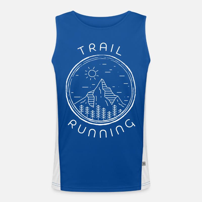 Trail Running Mountains Forest Sun Men's Functional Contrast Tank Top 