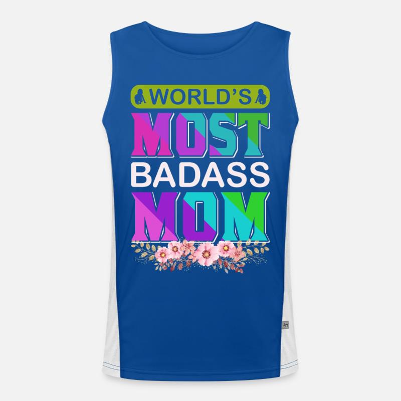 World's Badass Mom – Mutiges, florales Muttertagsgeschenk Funktionelles Kontrast-Tank Top für Männer 