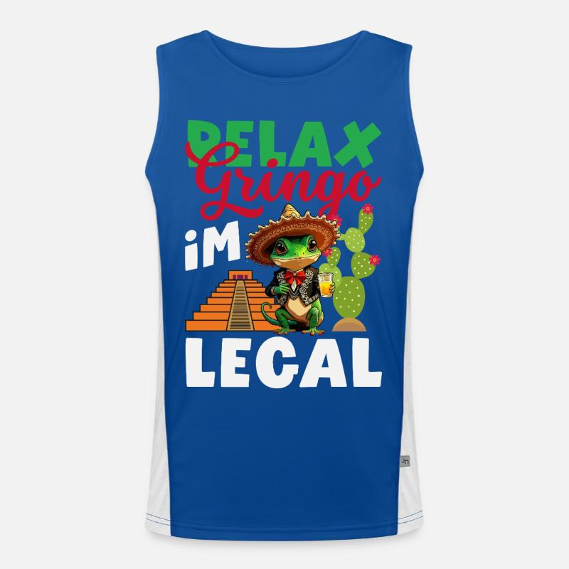 Fierté du Mexique & Maison Drapeau du Mexique Débardeur respirant contrasté Homme 