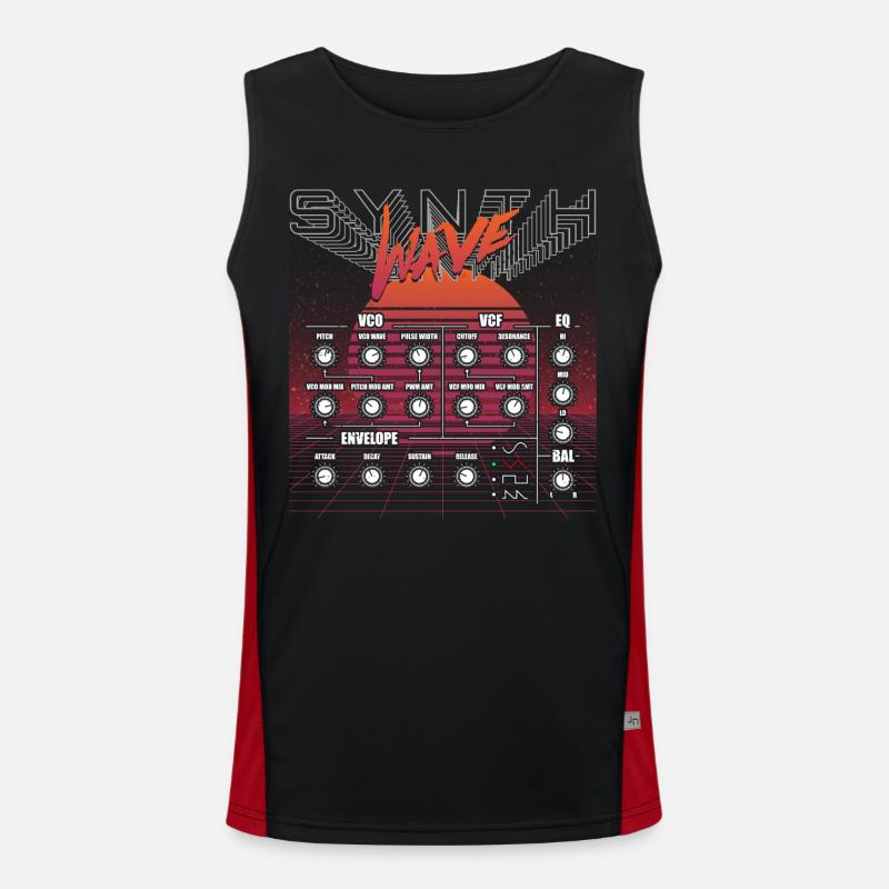 Synthesizer Tonstudio Waveform Synthese Elektro Mu Funktionelles Kontrast-Tank Top für Männer 