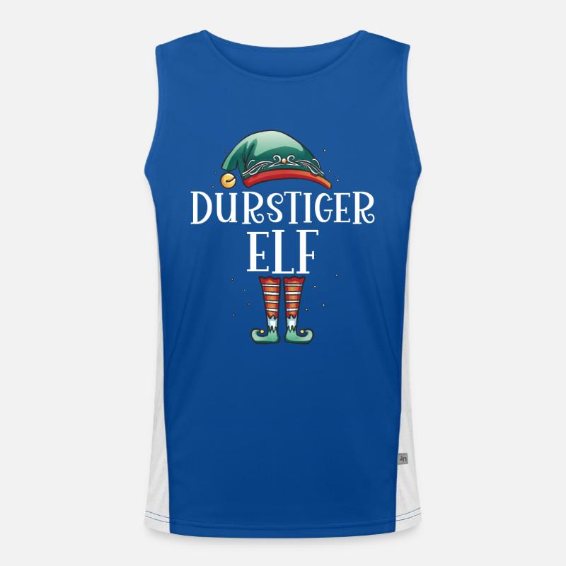 Weihnachten Partnerkostüm Durstige Elf Elfe Elfen Funktionelles Kontrast-Tank Top für Männer 