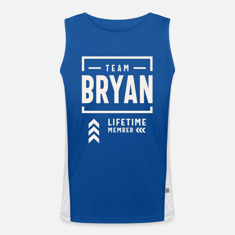 Team Bryan Lifetime Member Funny Name Bryan Men's Functional Contrast Tank Top 