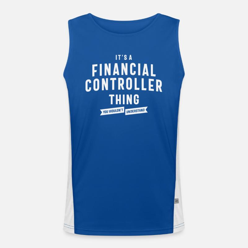 Financial Controller Job Title Birthday Worker Men's Functional Contrast Tank Top 