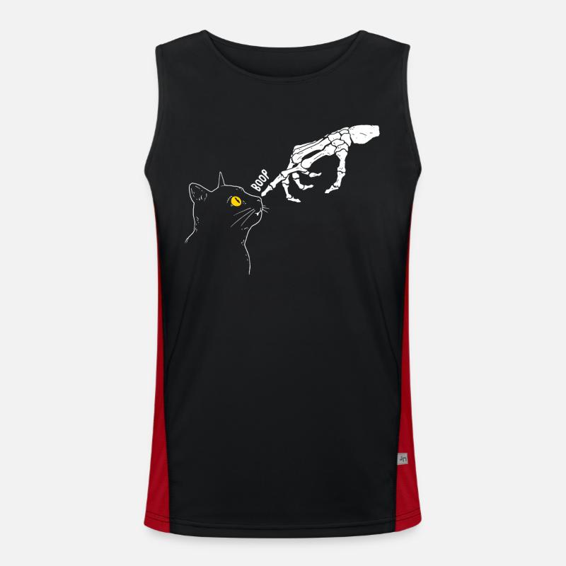 Cat-Grafik Funktionelles Kontrast-Tank Top für Männer 