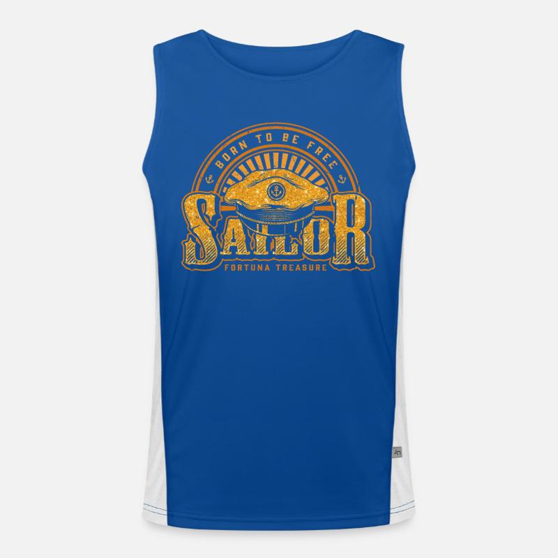 Born To Be Free Graphic Men's Functional Contrast Tank Top 