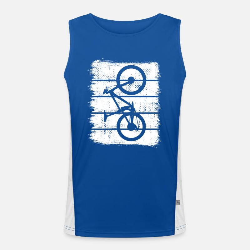 Mountain biker drawing Men's Functional Contrast Tank Top 