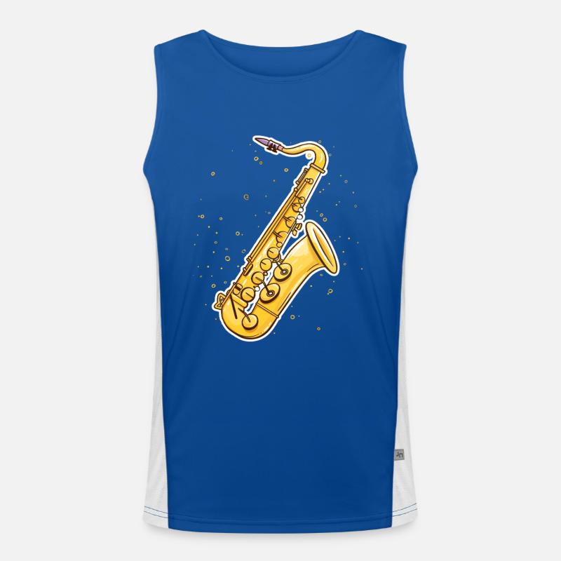 Saxophone Graphics Men's Functional Contrast Tank Top 