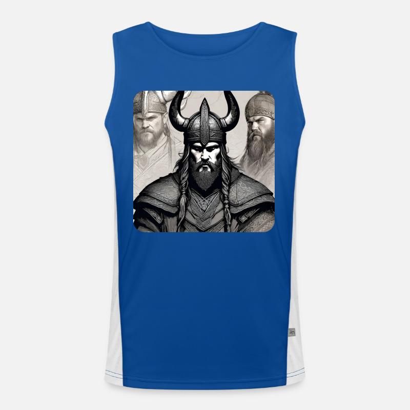 Stolzer Wikinger Krieger Germane Funktionelles Kontrast-Tank Top für Männer 