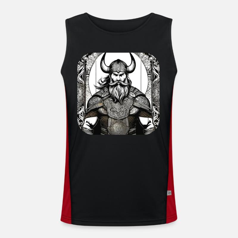 Stolzer Wikinger Krieger Germane Funktionelles Kontrast-Tank Top für Männer 