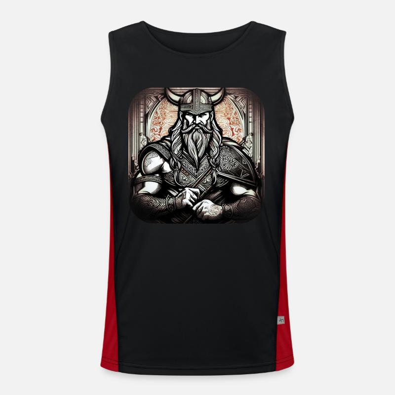 Stolzer Wikinger Krieger Germane Funktionelles Kontrast-Tank Top für Männer 