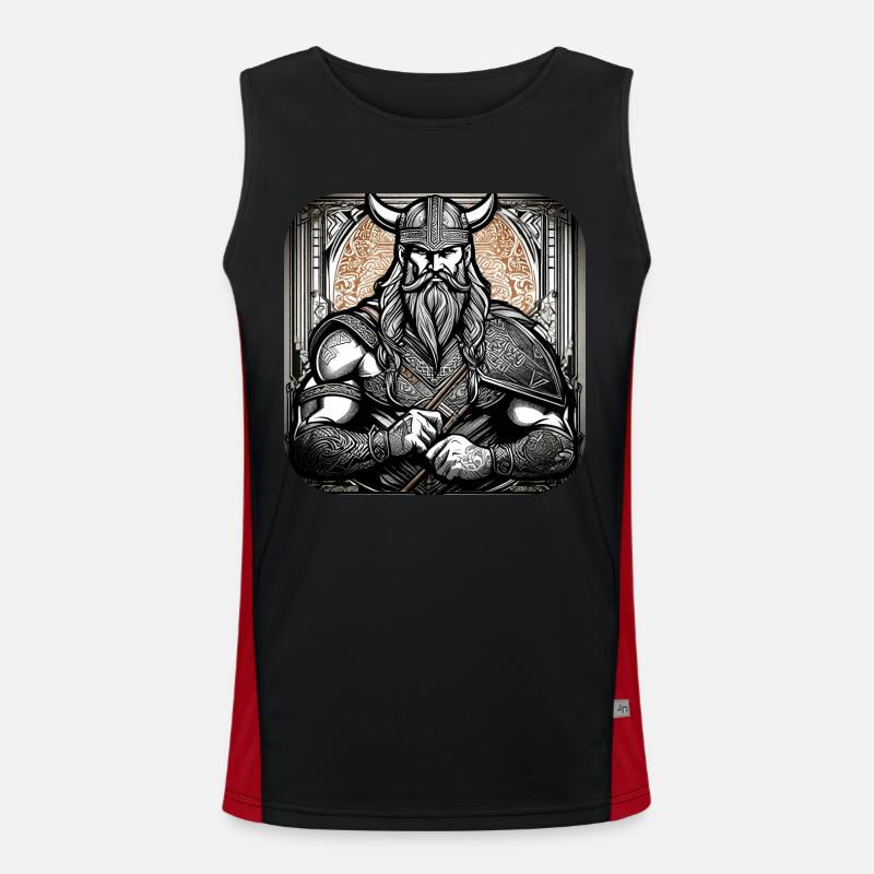 Stolzer Wikinger Krieger Germane Funktionelles Kontrast-Tank Top für Männer 