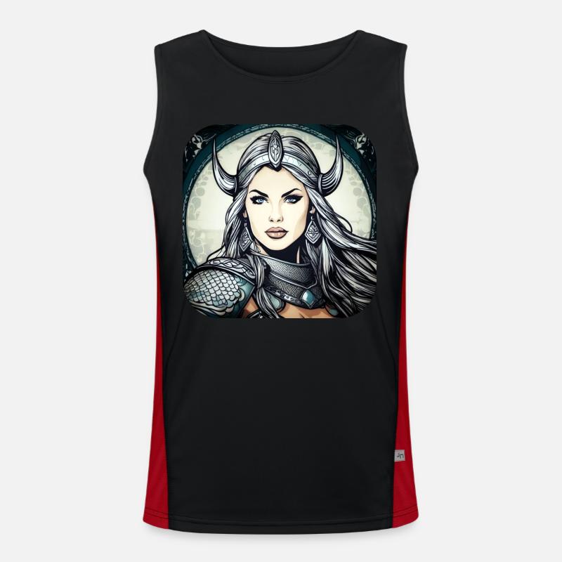 Fière Viking Germanin Shieldmaiden Débardeur respirant contrasté Homme 