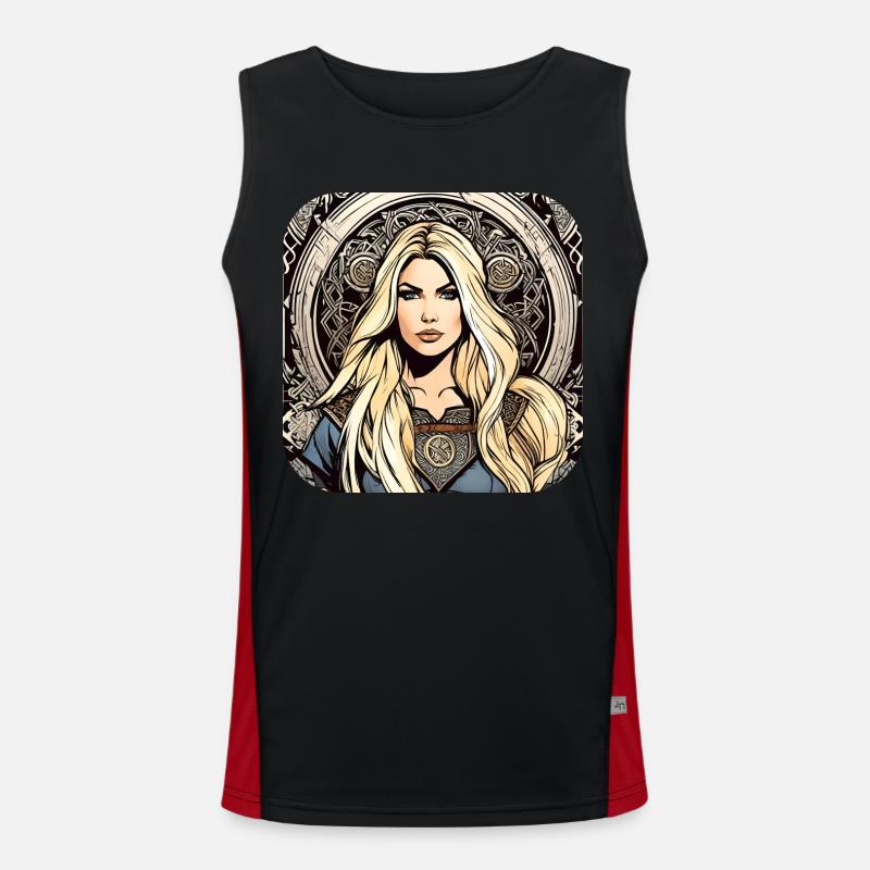 Fière Viking Germanin Shieldmaiden Débardeur respirant contrasté Homme 