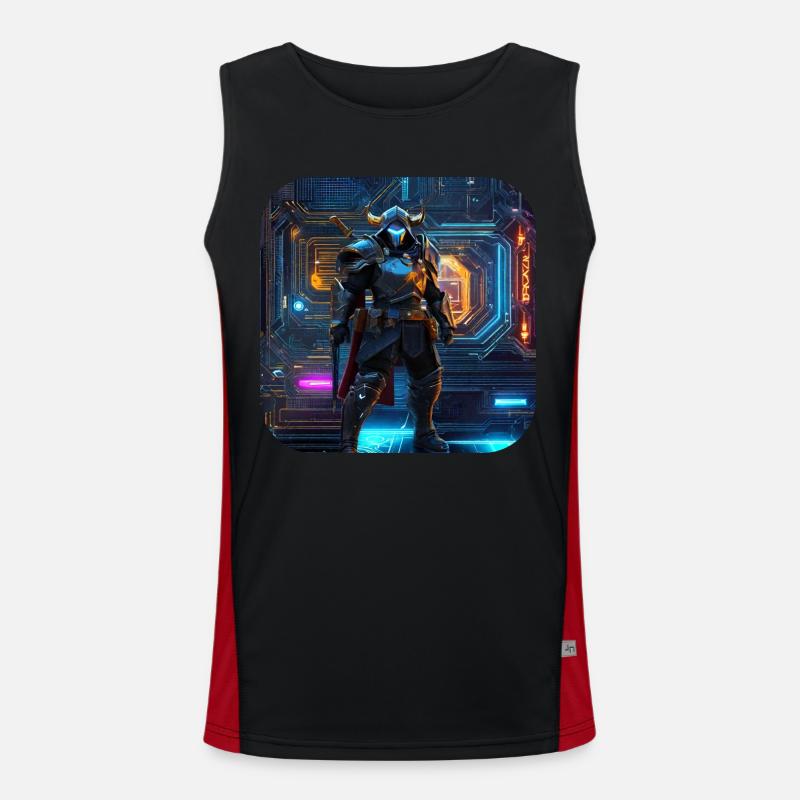 Cooler Cyberspace Krieger Funktionelles Kontrast-Tank Top für Männer 
