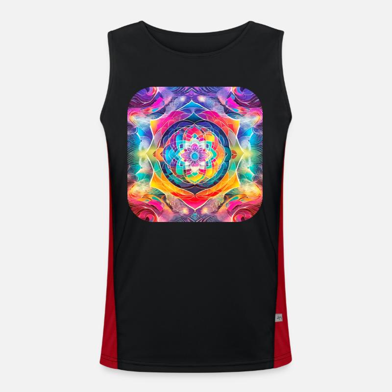 Psychedelic Motif I - Men's Functional Contrast Tank Top - black/red