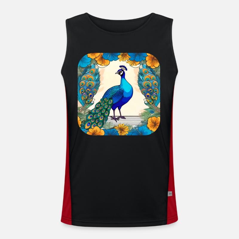 Eleganter Pfau Funktionelles Kontrast-Tank Top für Männer 
