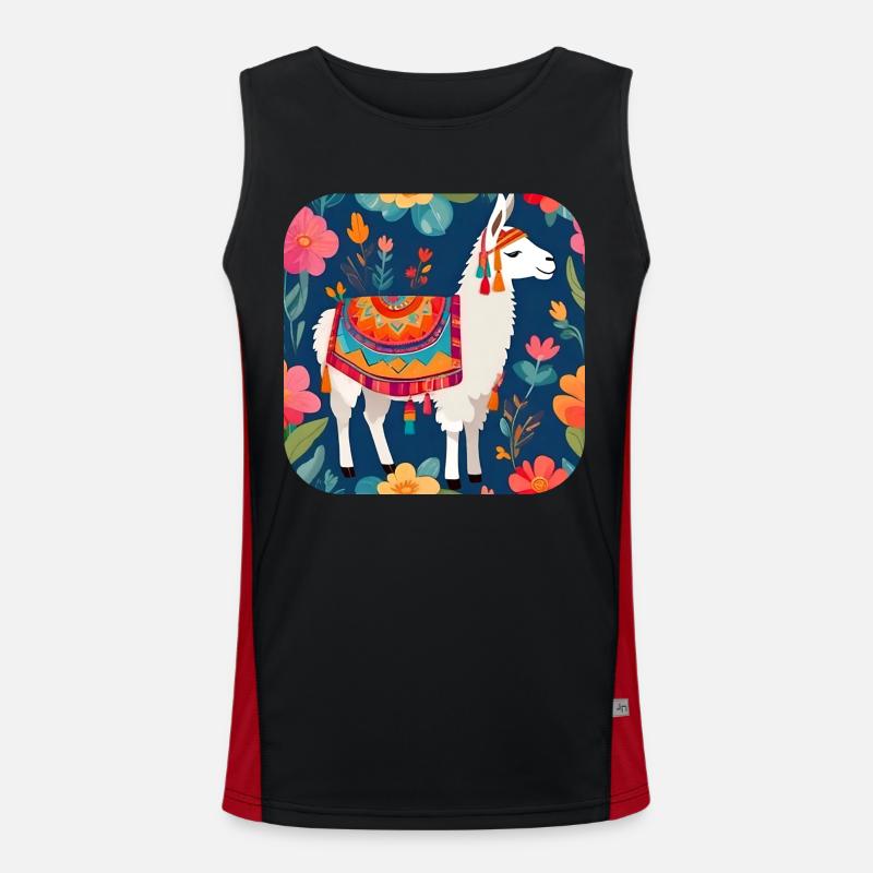Cooles Lama Funktionelles Kontrast-Tank Top für Männer 
