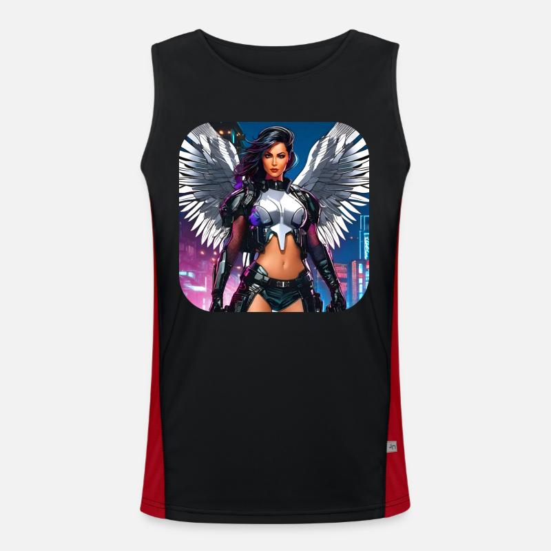 Cool Cybergoth Angel - Men's Functional Contrast Tank Top  - black/red