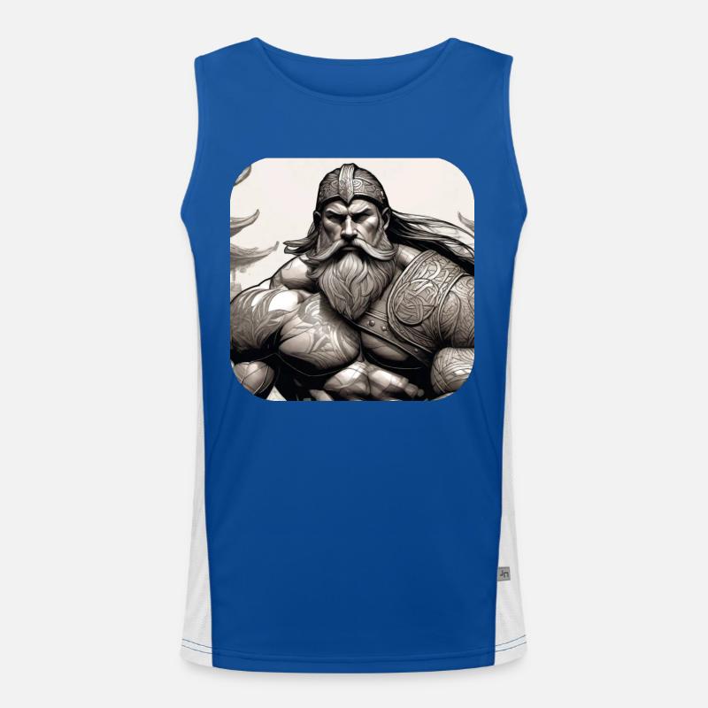 Stolzer Wikinger Krieger Germane Funktionelles Kontrast-Tank Top für Männer 