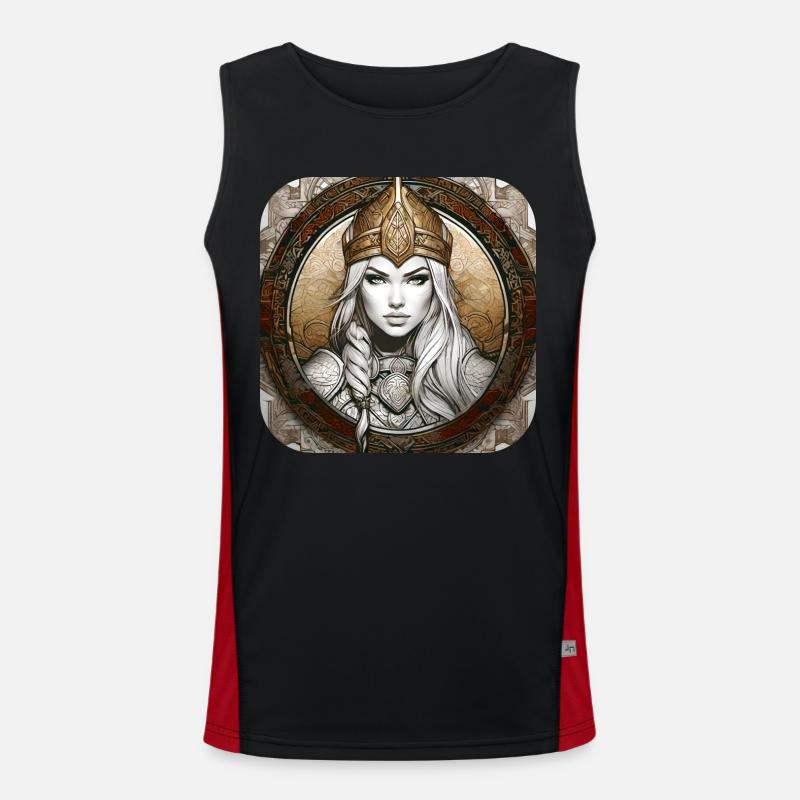 Fière Viking Germanin Shieldmaiden Débardeur respirant contrasté Homme 