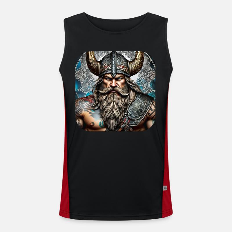 Fier guerrier viking germanique Débardeur respirant contrasté Homme 