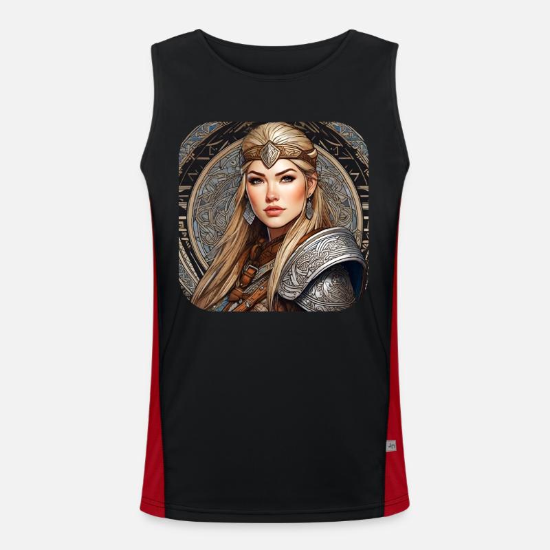 Proud Viking Germanin Shieldmaiden Men's Functional Contrast Tank Top 
