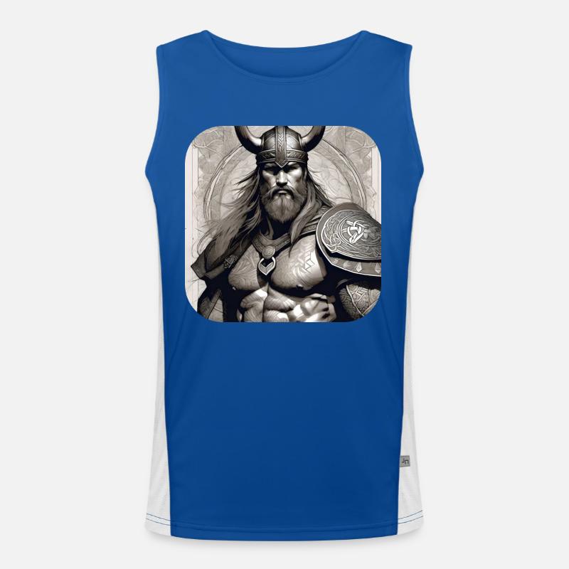 Fier guerrier viking germanique Débardeur respirant contrasté Homme 