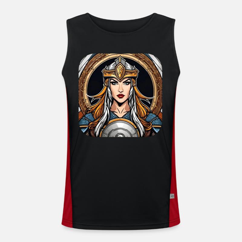 Fière Viking Germanin Shieldmaiden Débardeur respirant contrasté Homme 