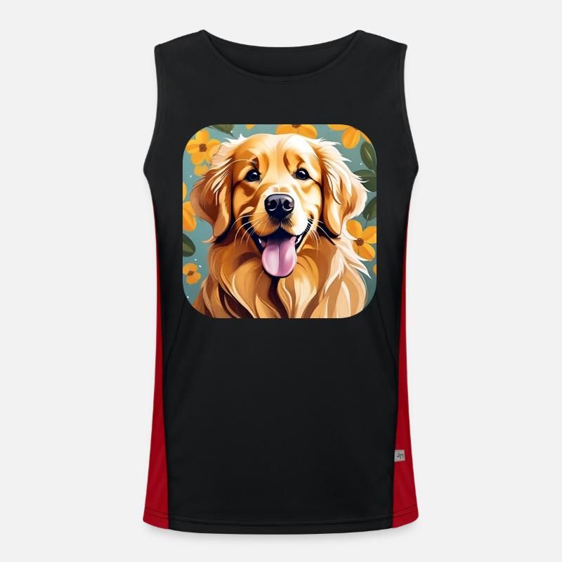 Mignon golden retriever Débardeur respirant contrasté Homme 