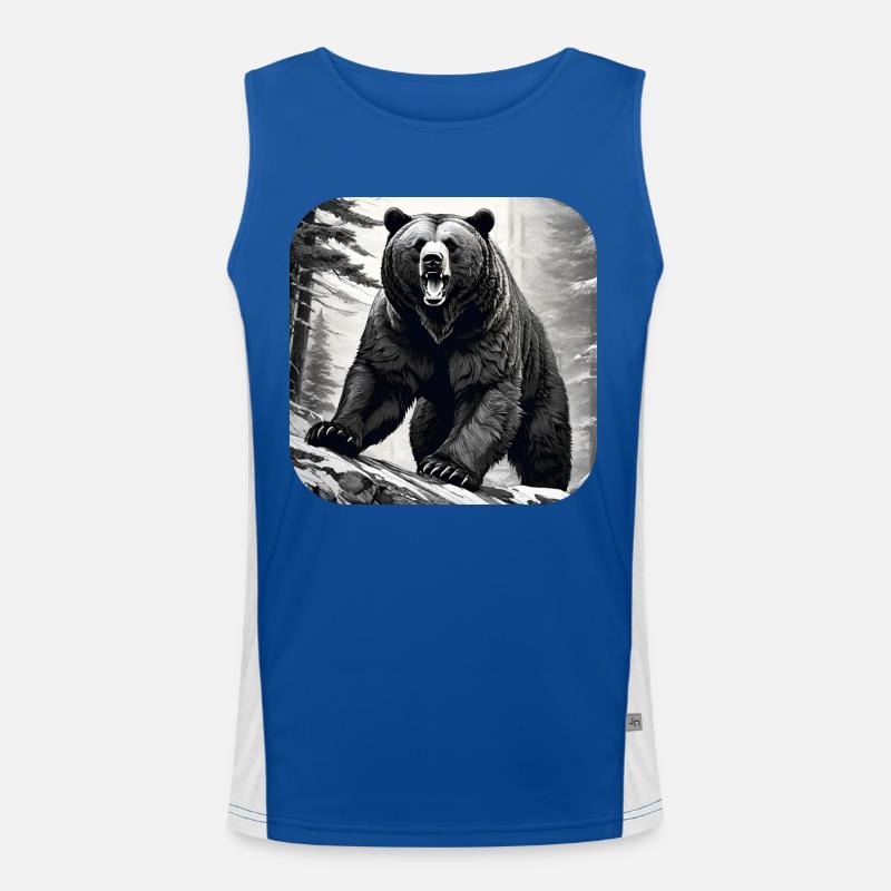 Proud Roaring Bear Men's Functional Contrast Tank Top 