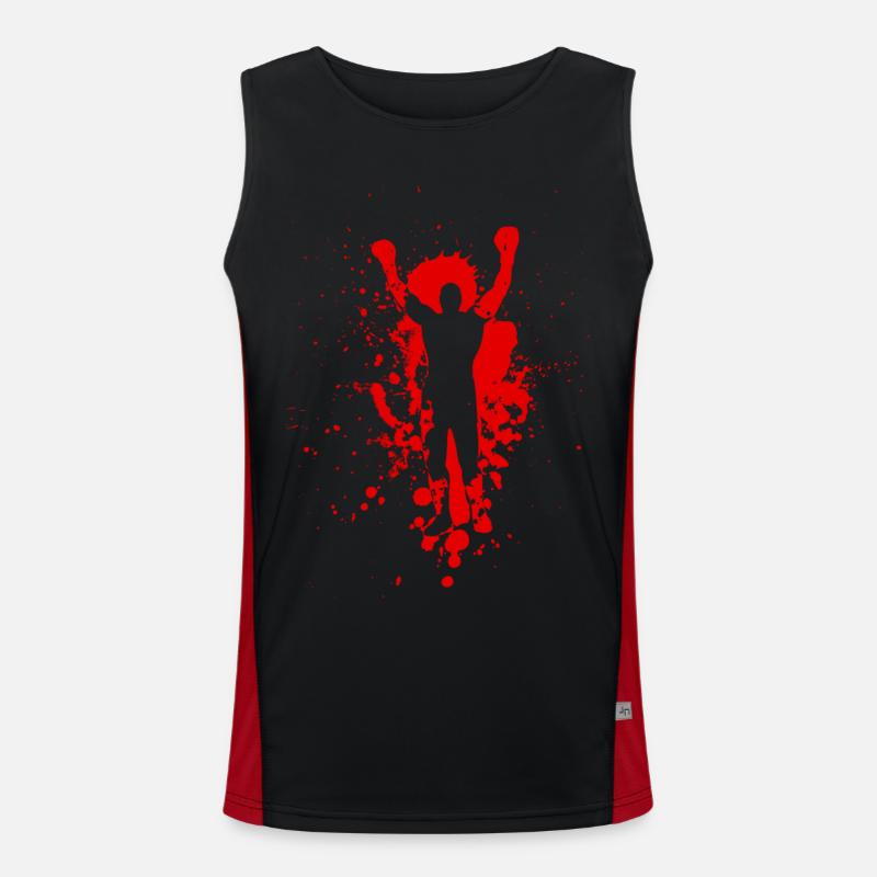 Boxer Rot Funktionelles Kontrast-Tank Top für Männer 