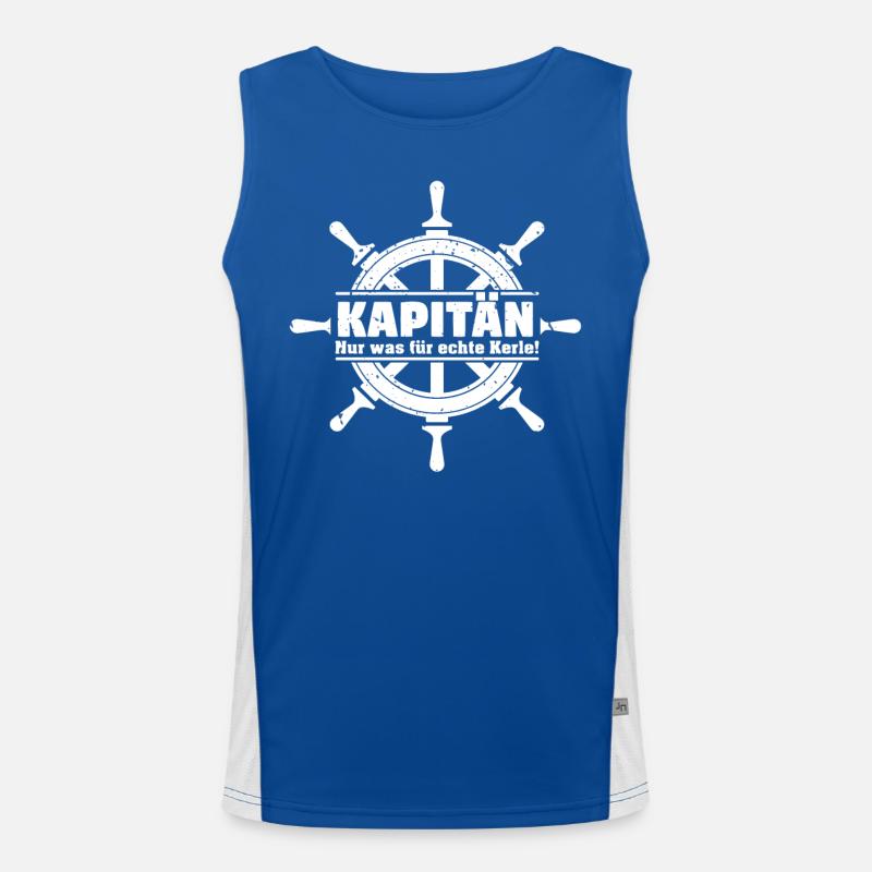 Kapitän Bootsschein Boot Schiff Segeln Geschenk Funktionelles Kontrast-Tank Top für Männer 
