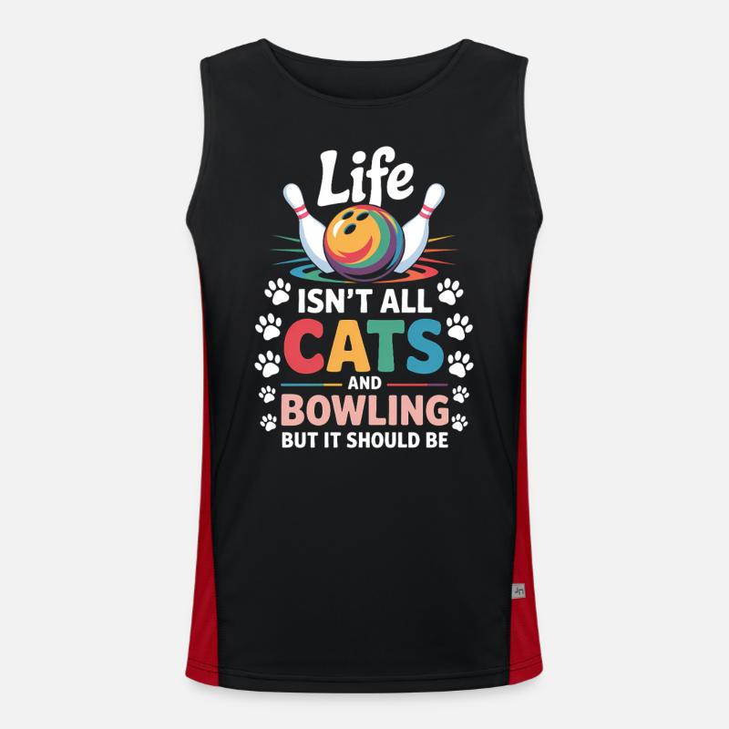Bowling Dire Chats Drôle Bowling Cadeau Débardeur respirant contrasté Homme 