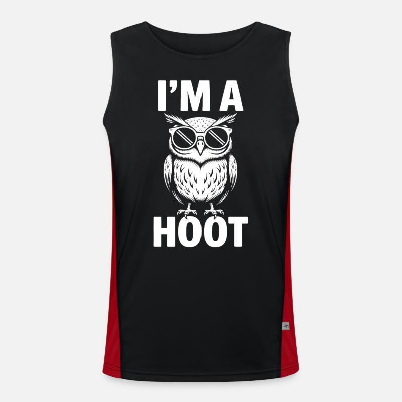Eule Spruch Eulen Lustiges Eulen Geschenk Funktionelles Kontrast-Tank Top für Männer 